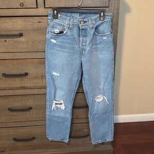 Levi’s Women’s Distressed 501 Blue Jeans